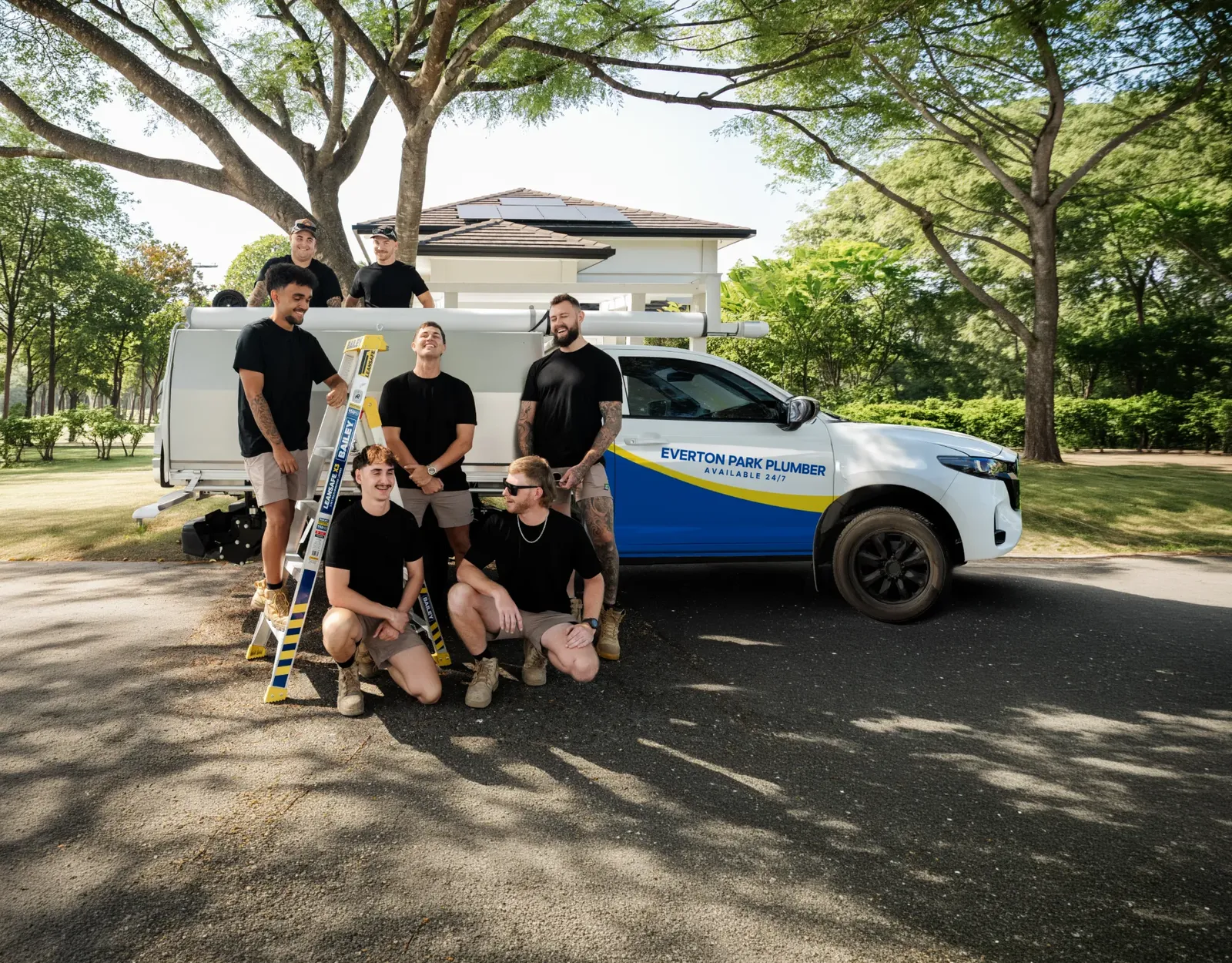 Everton Park Plumber team and ute
