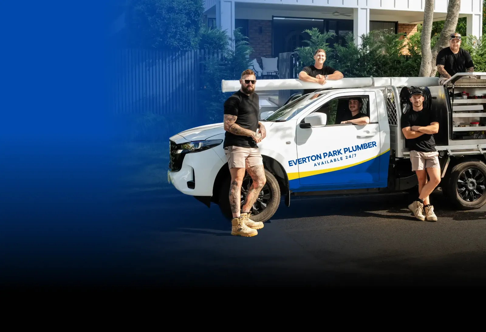 Everton Park Plumber team with the ute